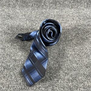 Axist Men’s 100% Blue Silk Plaid Narrow Necktie